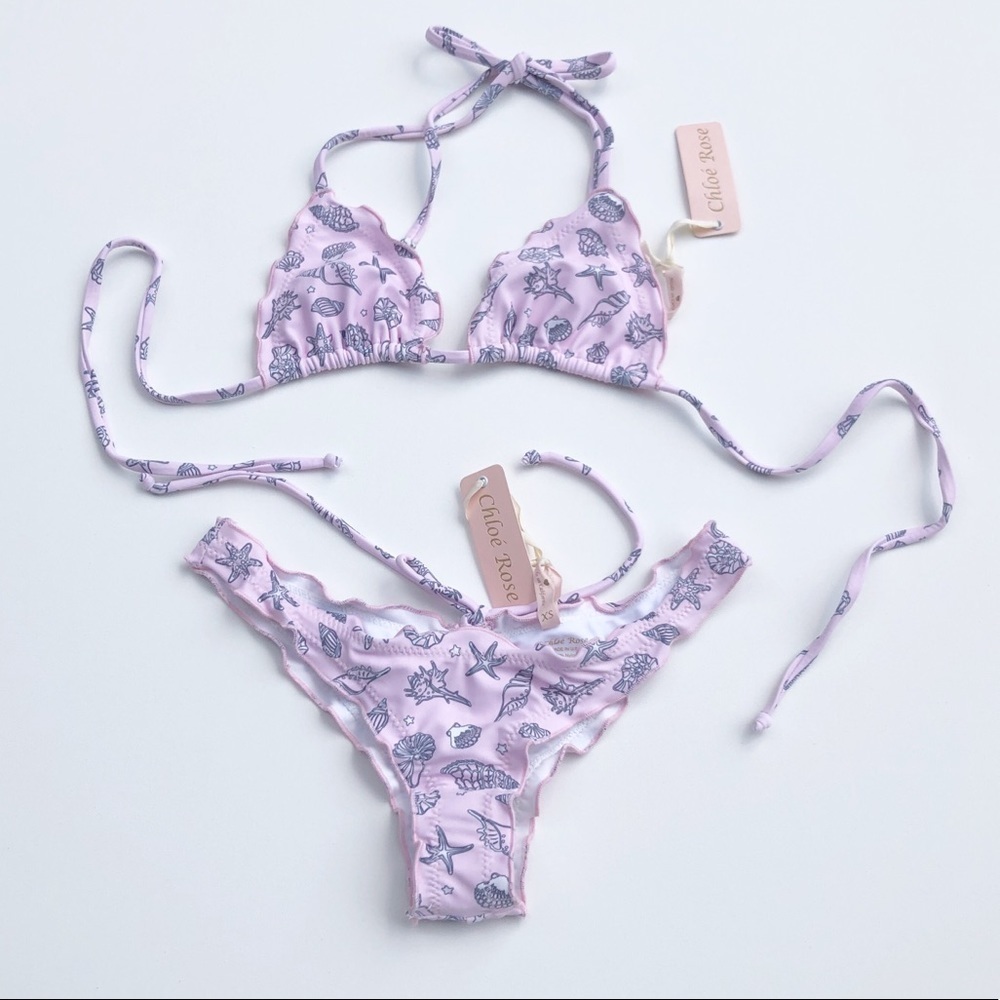 CHLOE Rose pink seashell bikini
